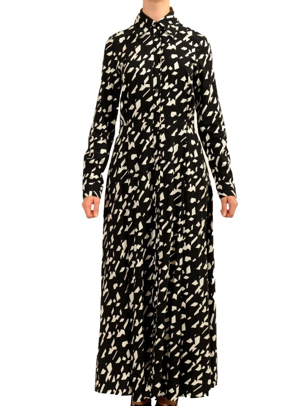Hugo Boss Women's "Eranka" Button Down Long Sleeve Maxi Dress US XS IT 38